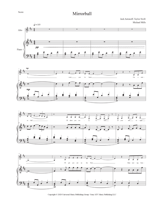 Mirrorball (Arr. Michael Mills) - Taylor Swift (Vocal Solo)