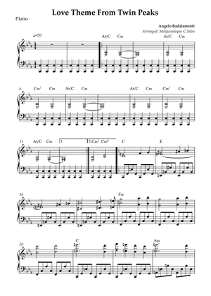 Play Official version of Twin peaks theme Sheet Music by Angelo
