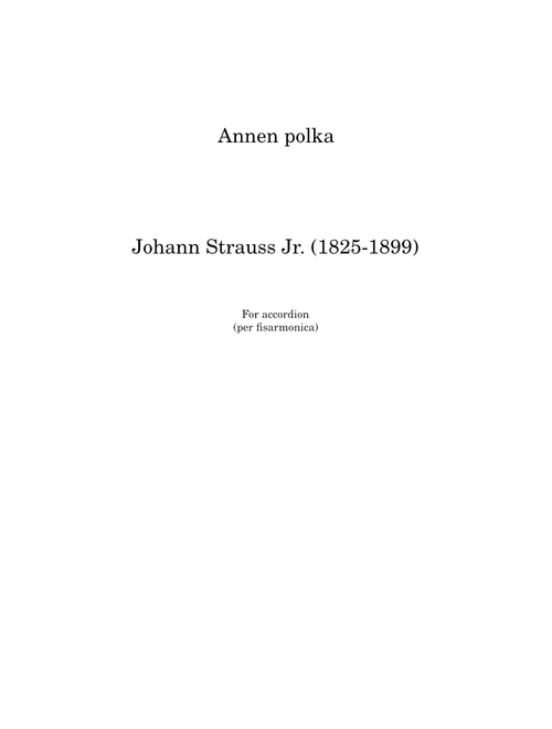 Annen-Polka - Johann Strauss Jr.