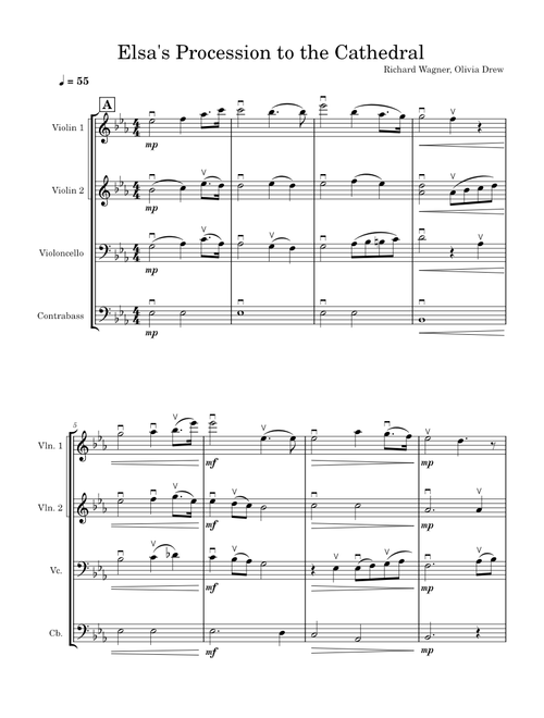 Elsa's Procession to the Cathedral for String Quartet
