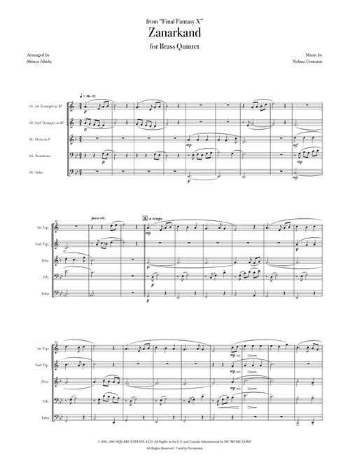 Zanarkand (Arr. Shinya Ishida) - Nobuo Uematsu (Brass Ensemble)