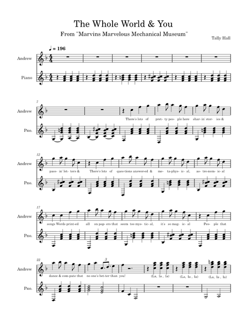 The whole world & you – Tally Hall