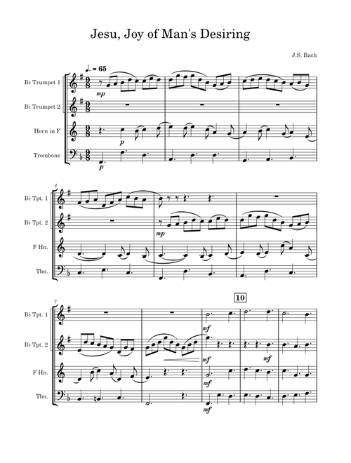 Jesu, Joy of Man's Desiring Full Score