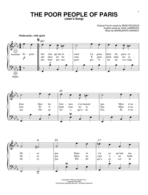 The Poor People Of Paris (Jean's Song) (Arr. Gary Meisner) - Jack Lawrence (Accordion)