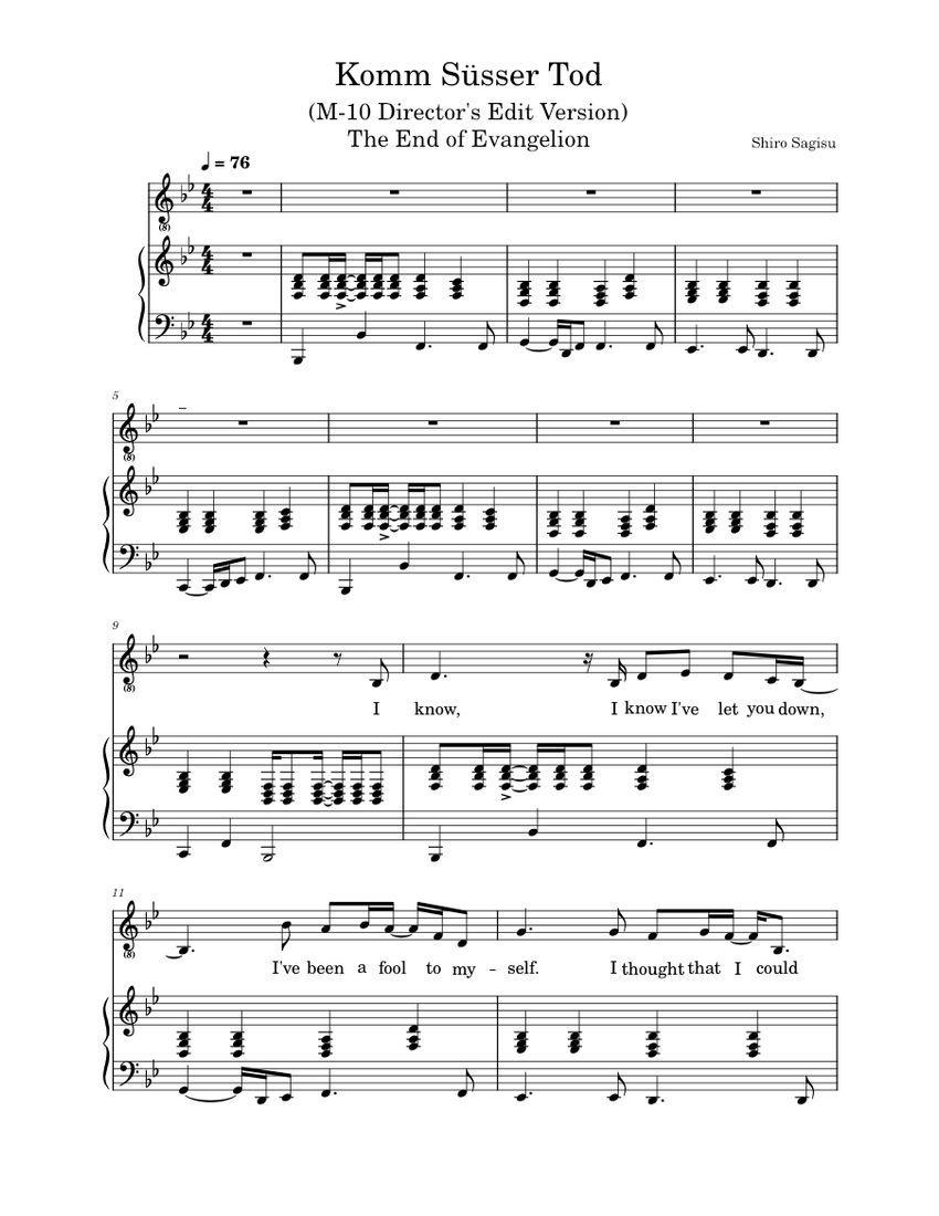 Komm Süsser Tod Shirō Sagisu Neon Genesis Evangelion Sheet music