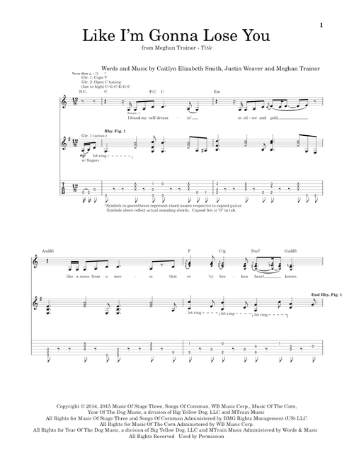Like I'm Gonna Lose You - Meghan Trainor (Guitar Tab)