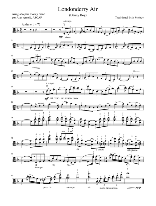 Londonderry Air (arreglo para viola)