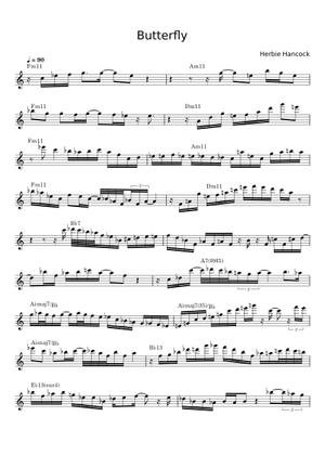 Butterfly – Herbie Hancock Sheet Music with Chords for Piano