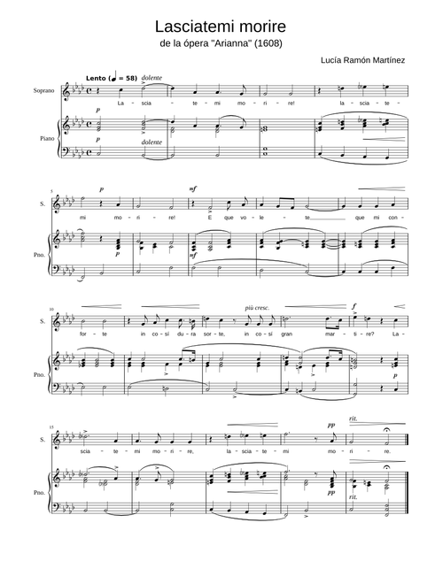 Lasciatemi morire – Claudio Monteverdi Lasciatemi morire - copiar