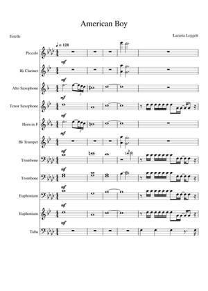 American Boy Sheet Music for Trombone, Tuba, Saxophone alto, Saxophone ...