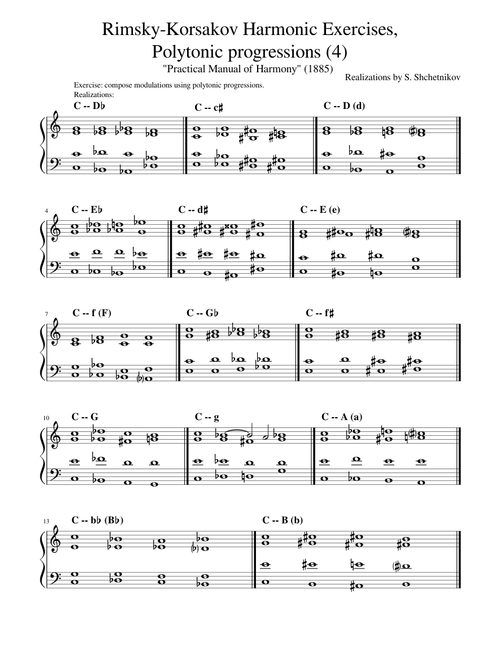 Rimsky-Korsakov Harmonic Exercises, Polytonic progressions (4)