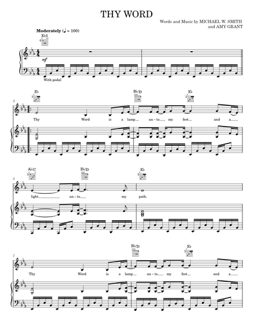 Thy Word - Amy Grant, Michael W. Smith (Piano-Vocal-Guitar)