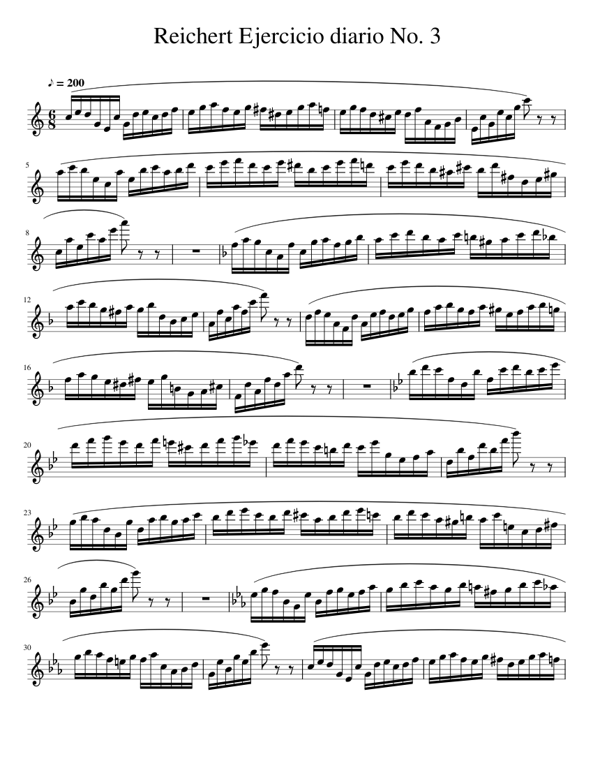 Reichert Ejercicio diario No. 3 Sheet music for Flute (Solo