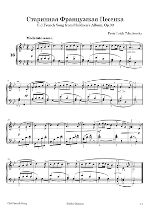 Old French Song (Children's Album op.39) P.I.Tchaïkovski Sheet