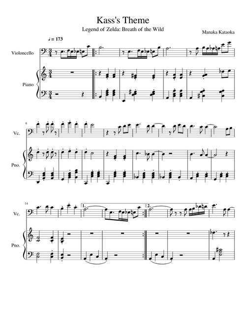 Kass's Theme - Cello with Piano Accomaniment