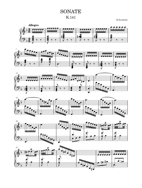 Keyboard Sonata in D minor, K.141 – D.Scarlatti