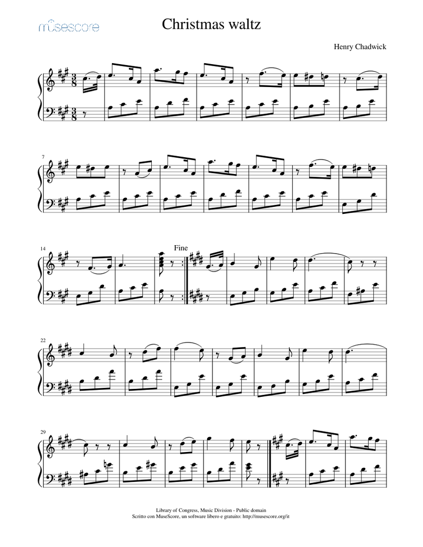 Christmas waltz Sheet music for Piano (Solo) Easy
