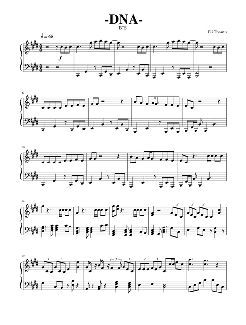 BTS - DNA easy piano