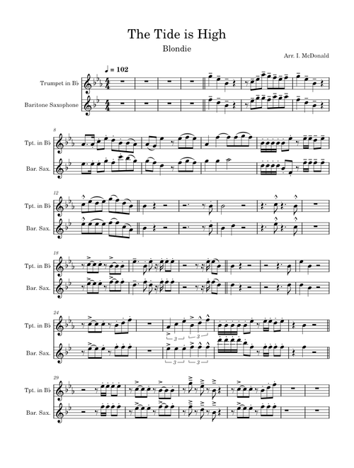 The tide is high – Blondie (Trumpet, Bari)
