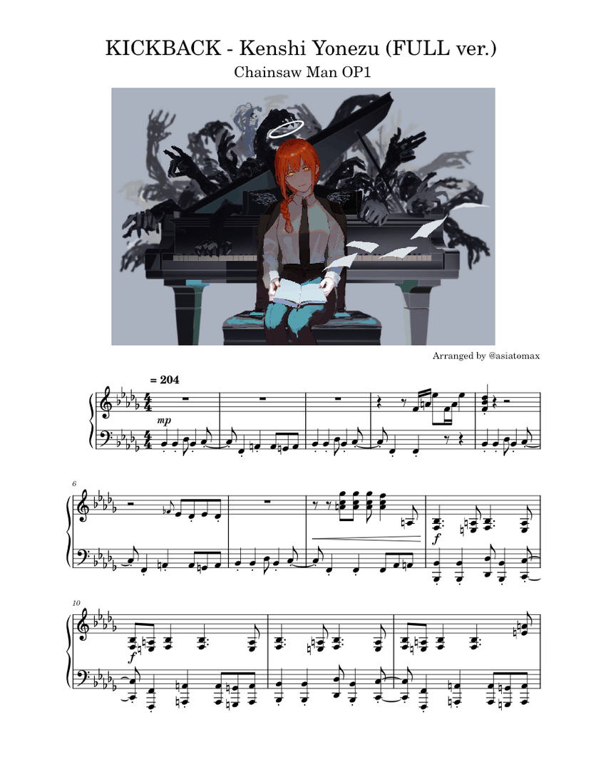 KICKBACK - Kenshi Yonezu (CHAINSAW MAN OP1 FULL Ver.) Sheet Music