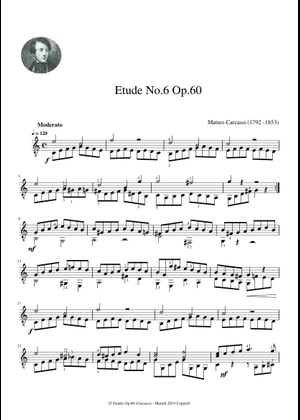 Etude No.3 Op.60 - Matteo Carcassi (1792 - 1853) Sheet Music for