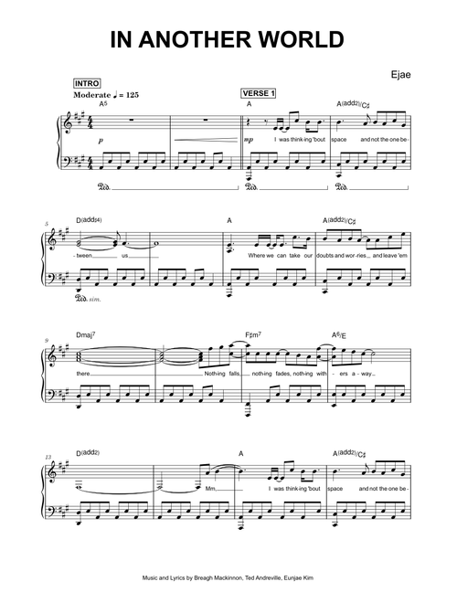 In Another World - EJAE (Piano)