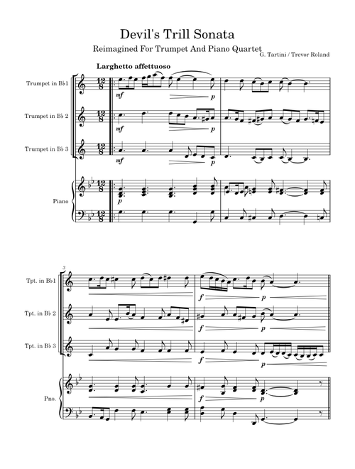 Devil's Trill Sonata for Trumpet and Piano Quartet