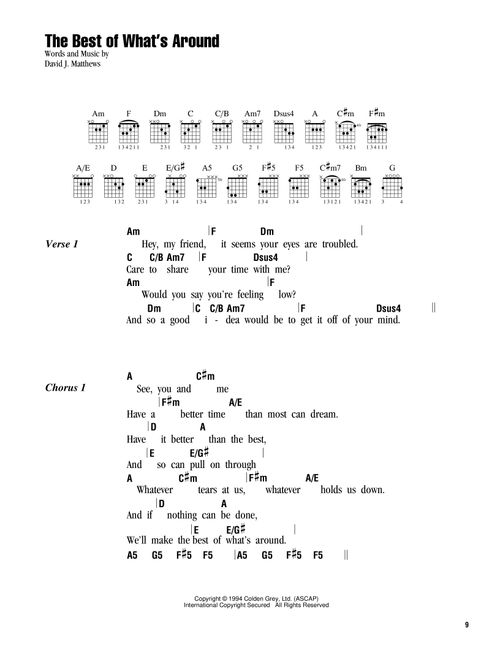 The Best Of What's Around - Dave Matthews Band (Guitar Chords-Lyrics)