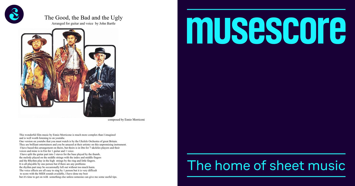 The Good the Bad and the Ugly Sheet music for Vocals, Cello, Guitar ...
