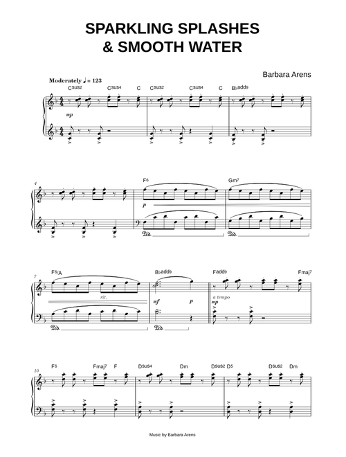 Sparkling Splashes & Smooth Water - Barbara Arens (Piano)