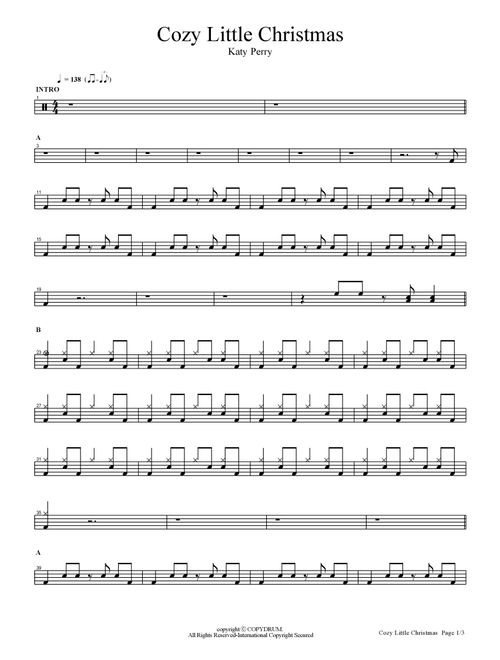 Cozy Little Christmas (Arr. COPYDRUM) - Katy Perry (Drums)