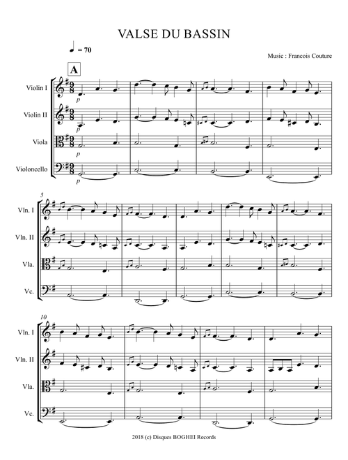 VALSE DU BASSIN - La Suite Fléchée - Francois Couture (String Quartet)