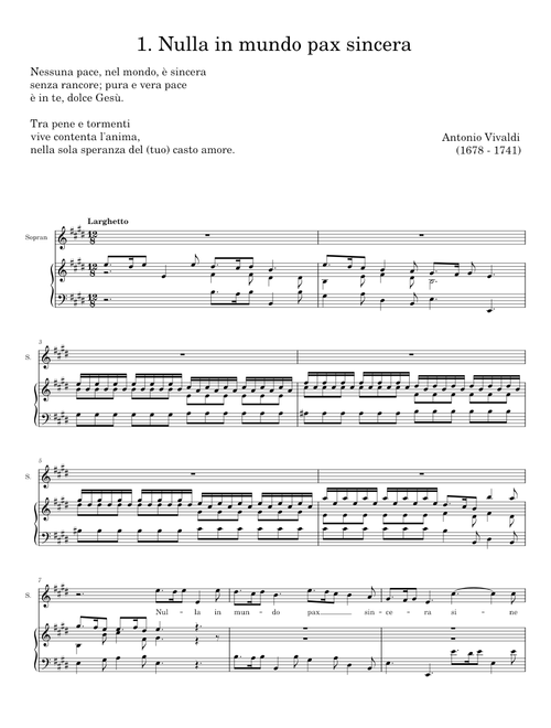 Nulla in mundo pax sincera, RV 630 - Antonio Vivaldi