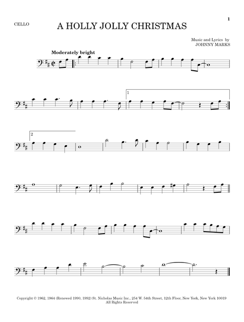 A Holly Jolly Christmas - Johnny Marks (Cello Solo)