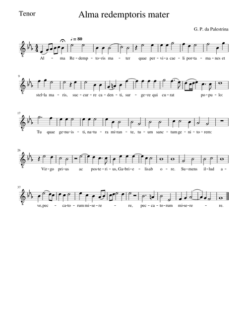 Alma redemptoris mater-Tenor