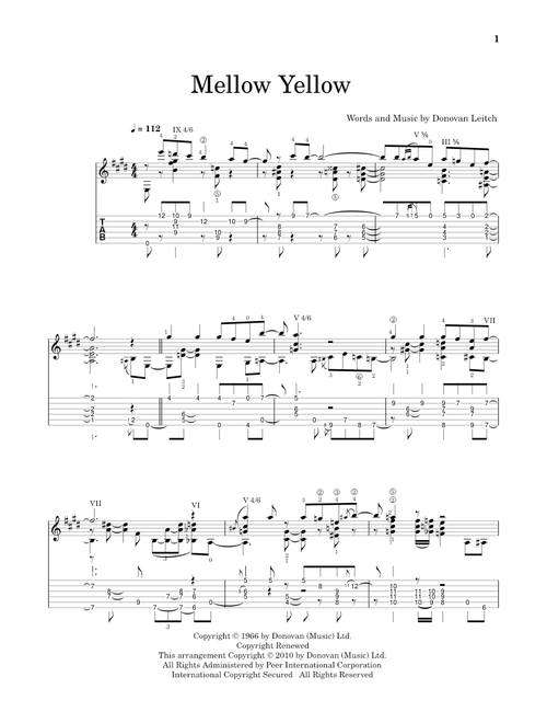 Mellow Yellow - Donovan (Solo Guitar)