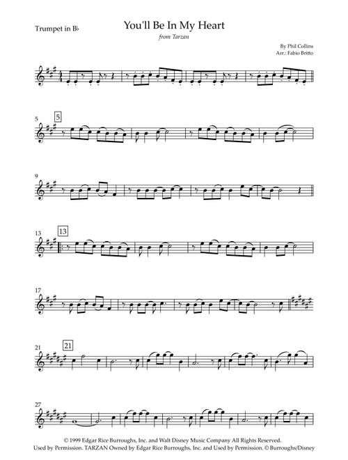 You'll Be In My Heart (Arr. Fabio Britto) - Phil Collins (Trumpet Solo)