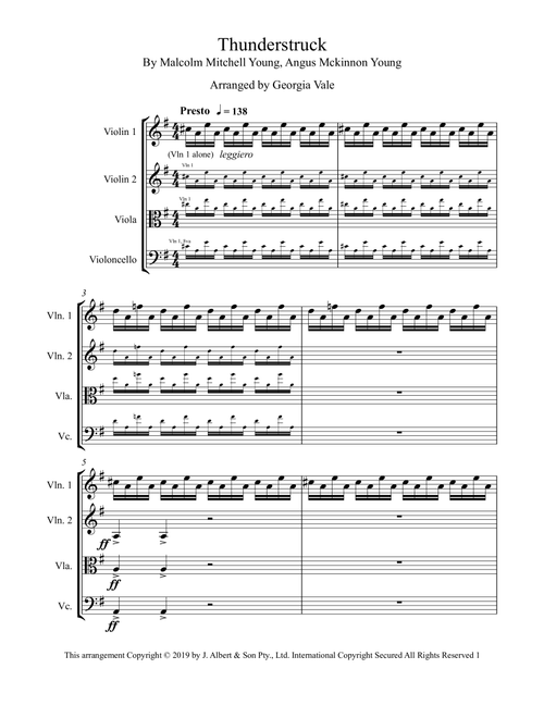 Thunderstruck (Arr. Georgia Vale) - AC/DC (String Quartet)