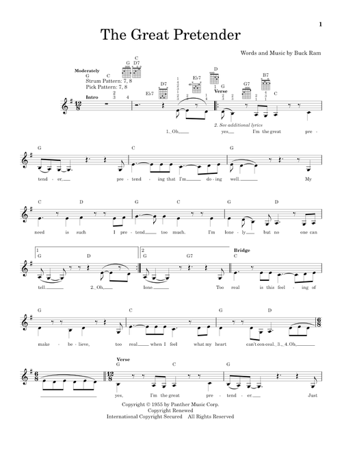 The Great Pretender - The Platters (Easy Guitar)