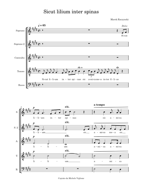 Sicut Lilium Inter Spinas / Marek Raczynski