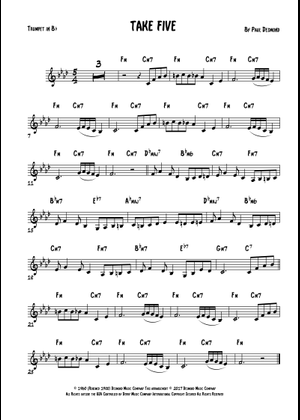 Take 5 (Trumpet) Re-done Sheet Music for Trumpet other (Solo