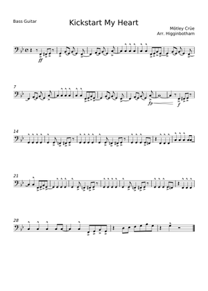 Kickstart My Heart – Mötley Crüe (pep band arrangement) Sheet Music for ...