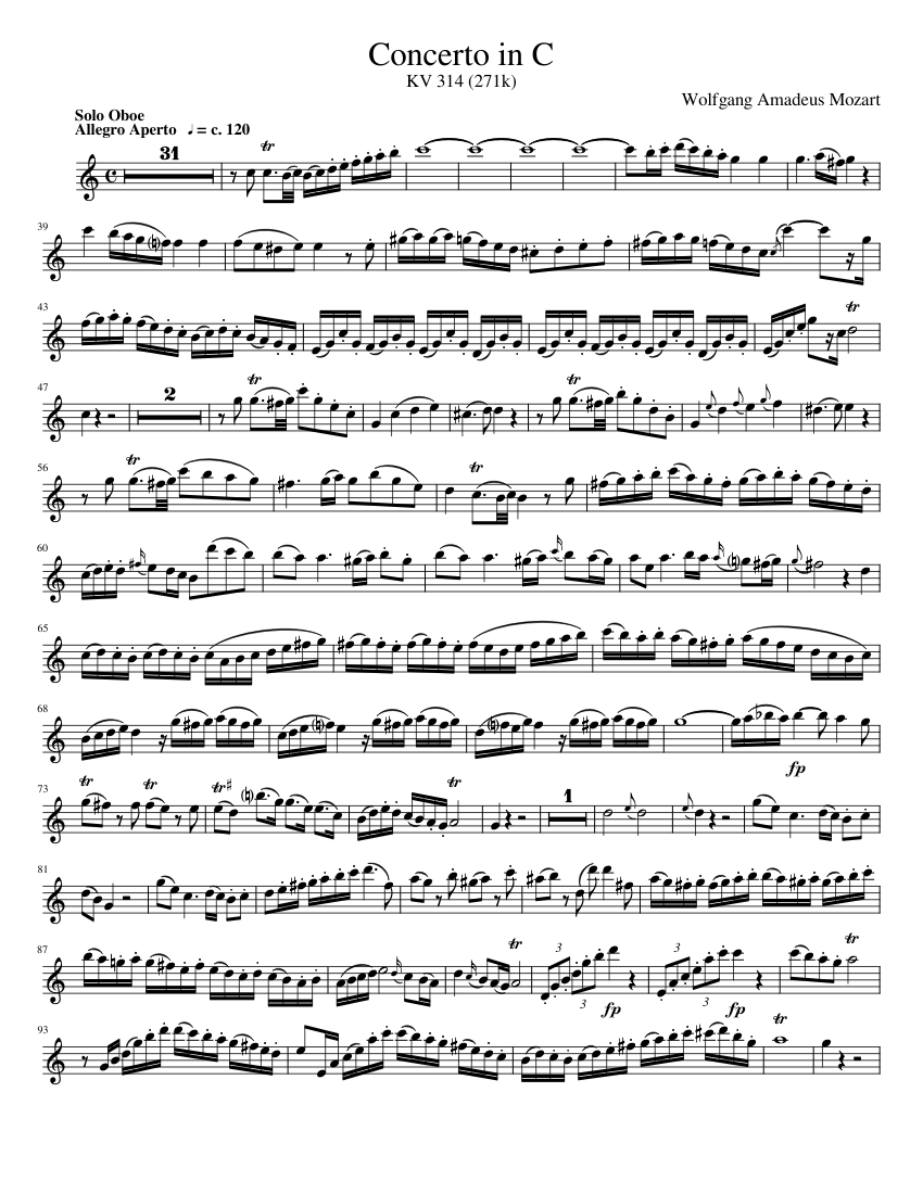 Mozart oboe top