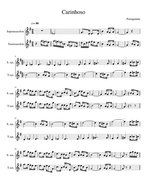 Carinhoso arr f r tv saxofoner