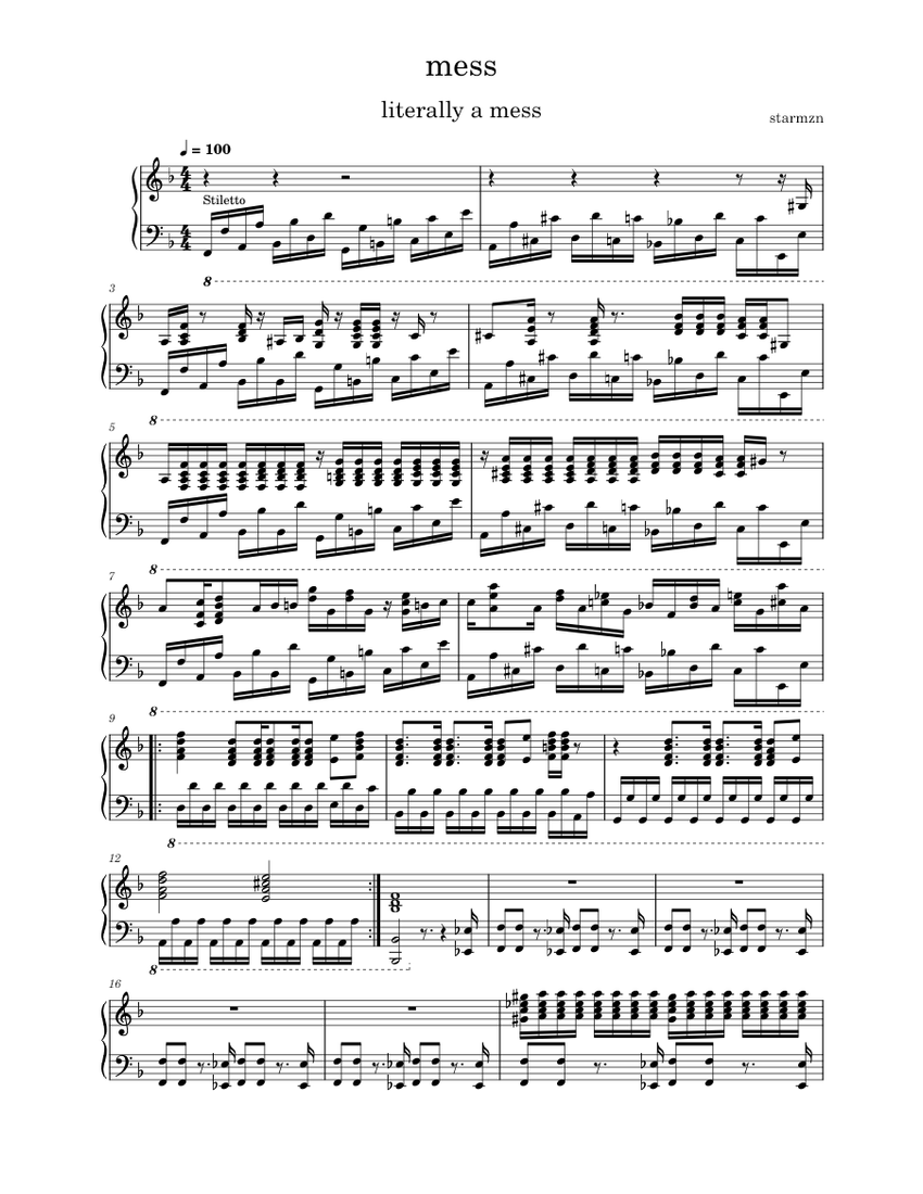 mess Sheet Music for Piano (Solo) | MuseScore.com