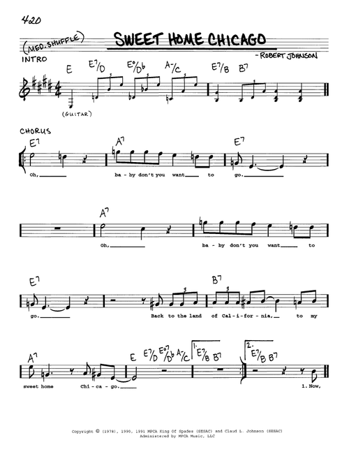 Sweet Home Chicago - The Blues Brothers (Real Book - Melody-Chords-Lyrics)