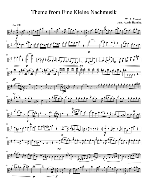 Eine Kleine Nachtmusik for Solo Viola