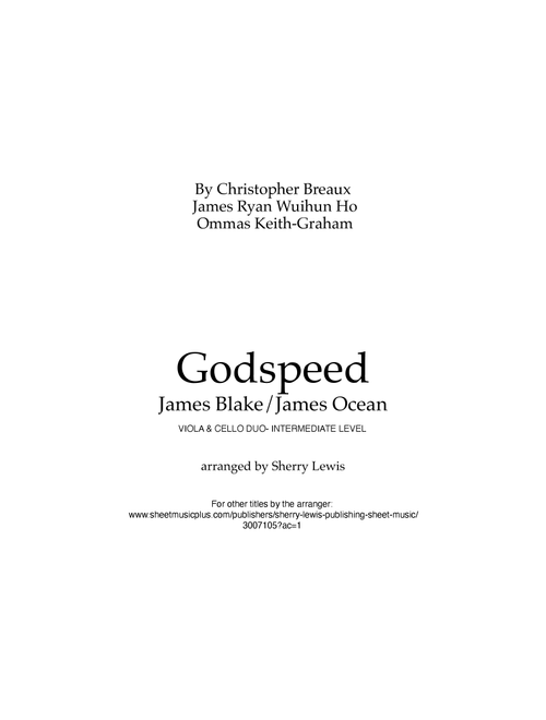 Godspeed (Arr. Sherry Lewis) - Frank Ocean (Instrumental Duet)