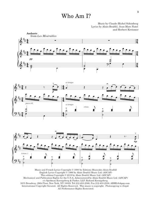 Who Am I? (from Les Miserables) - Boublil and Schonberg, Alain Boublil, Jean-Marc Natel (Violin and Piano)