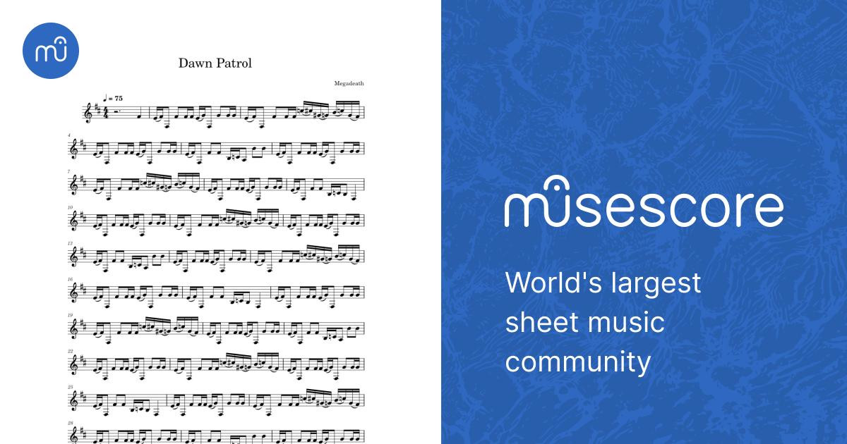Dawn patrol – Megadeth Sheet Music for Clarinet bass (Solo